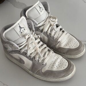 Jordan Men's White and Gray High-Top Sneakers